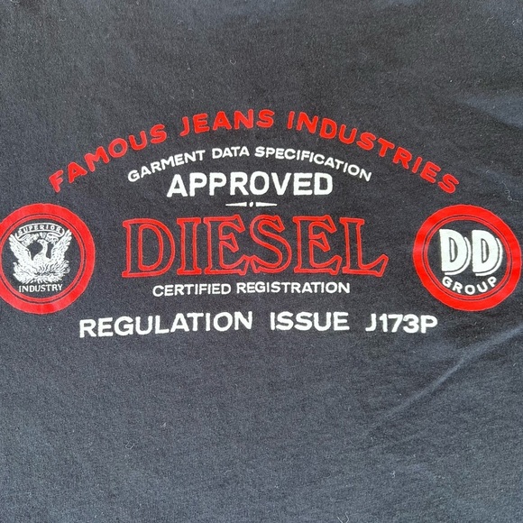 Diesel Famous Jeans Industries T-Diego-C4 Black Logo T-Shirt Men’s Large GUC - Picture 3 of 8